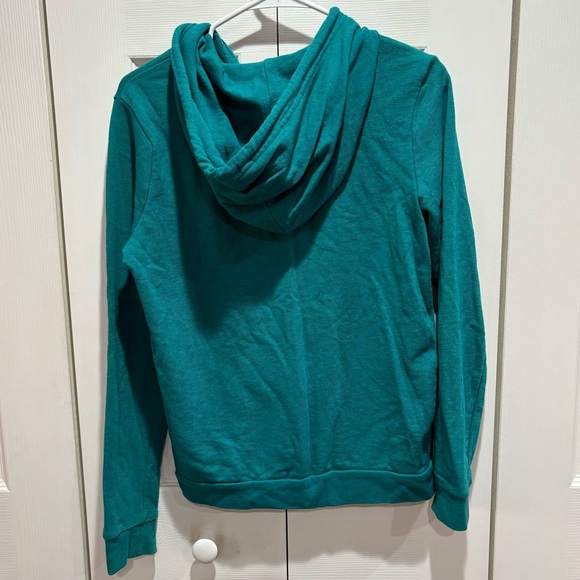 FOREVER 21 Women’s Blue & White Zip Up Hooded Hoodie Sweatshirt Jacket - size S - Picture 2 of 3